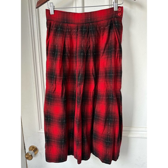 Vintage Evan Picone Petites Plaid Midi Skirt Sz 6 Union Made in USA - Picture 2 of 11